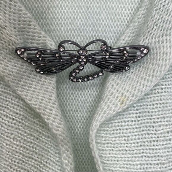 Anthropologie Moth Open Front Cardigan Angora Wool Blend Green Small - Picture 6 of 9